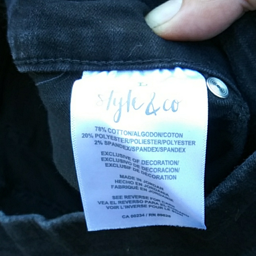 Style and Co. Pull on black skinny jeans - Picture 3 of 5